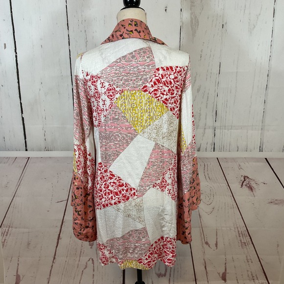 Floreat Anthropologie Kimono Robe Jacket M/L Patchwork Asian Inspired NO BELT - Picture 10 of 16
